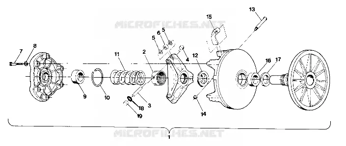 EMBRAYAGE DE TRANSMISSION 500 AND 500 CLASSIC TO SERIAL NO. 1841611 (4919251925015A)