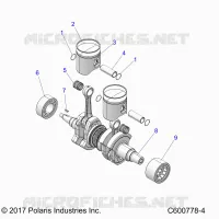 ENGINE, PISTON AND VILEBREQUIN