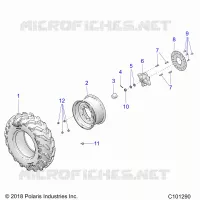 ROUES, FRONT TIRE AND BRAKE DISC