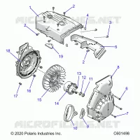 ENGINE, BLOWER HOUSING AND LANCEUR