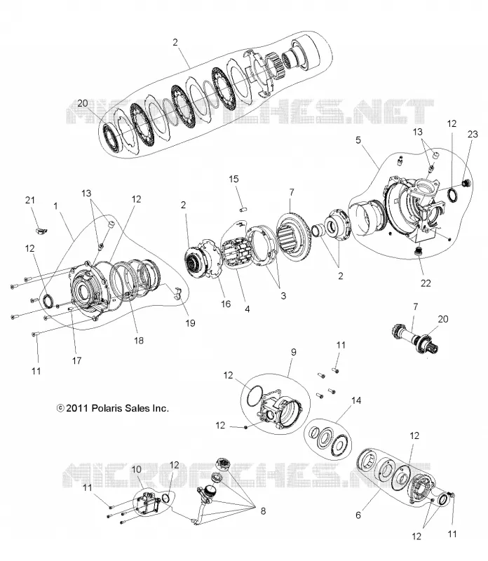 SYSTÈME DE TRANSMISSION, FRONT PONT INTERNALS