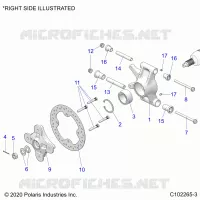 SUSPENSION ARRIERE HUBS, CARRIER AND BRAKE DISC