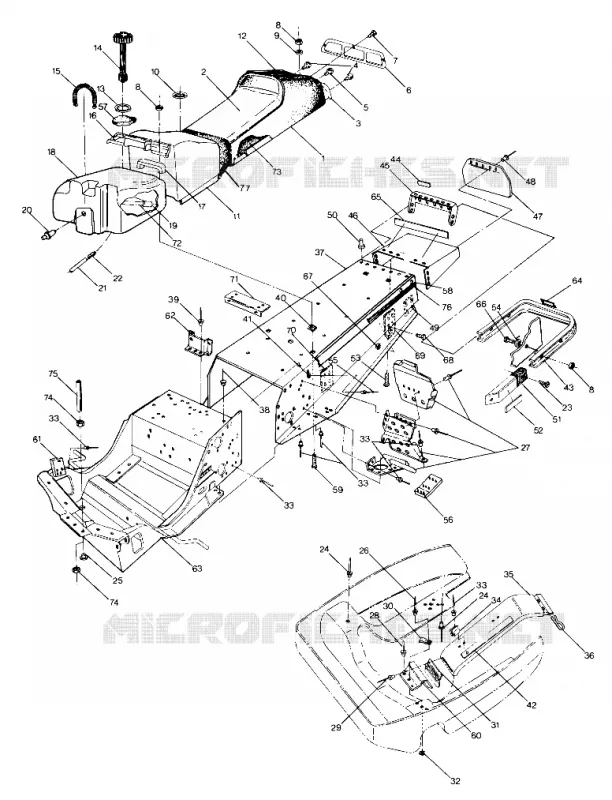 CHASSIS AND SIEGE 500 AND 500 CLASSIC UPDATED 2/90 (4916791679001A)