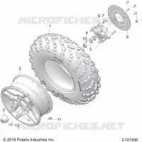ROUES, FRONT TIRE AND BRAKE DISC