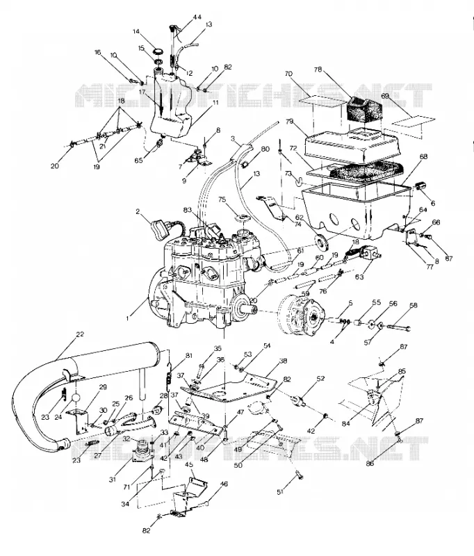 SUPPORT MOTEUR 500 and 500 Classic Updated 10/88 (4915411541021A)