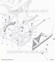 CHASSIS, FRONT GEARCASE AND SUPPORT PARE CHOCS 