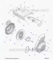 ENGINE, BLOWER HOUSING AND LANCEUR