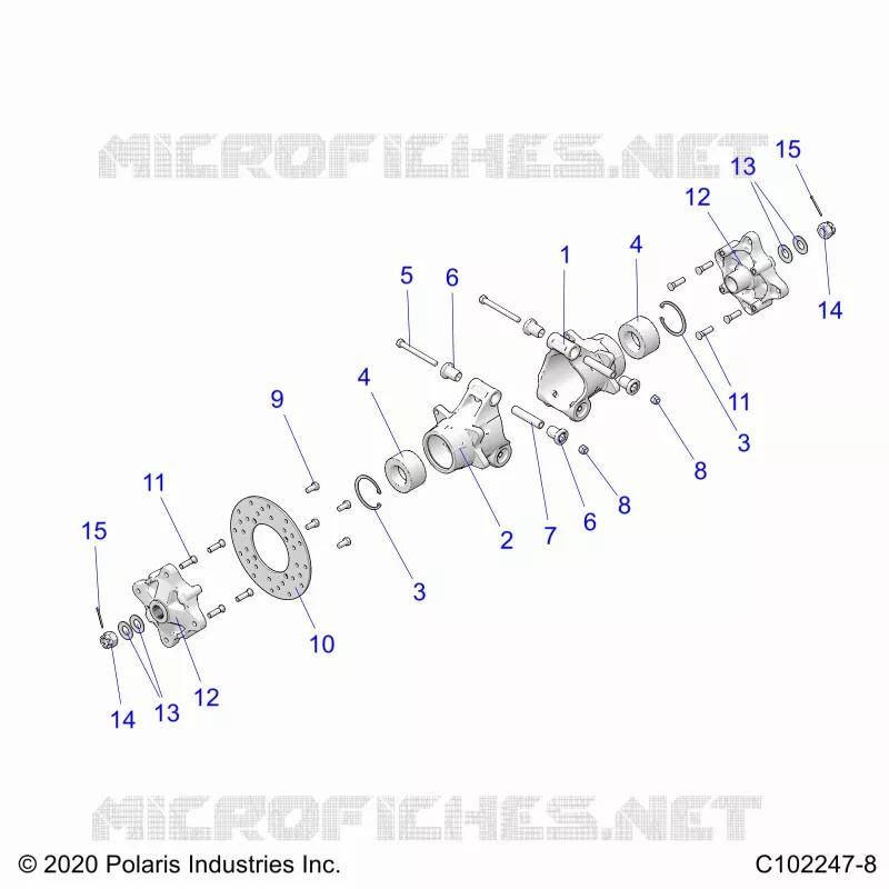 SUSPENSION ARRIERE HUBS, CARRIER AND BRAKE DISC