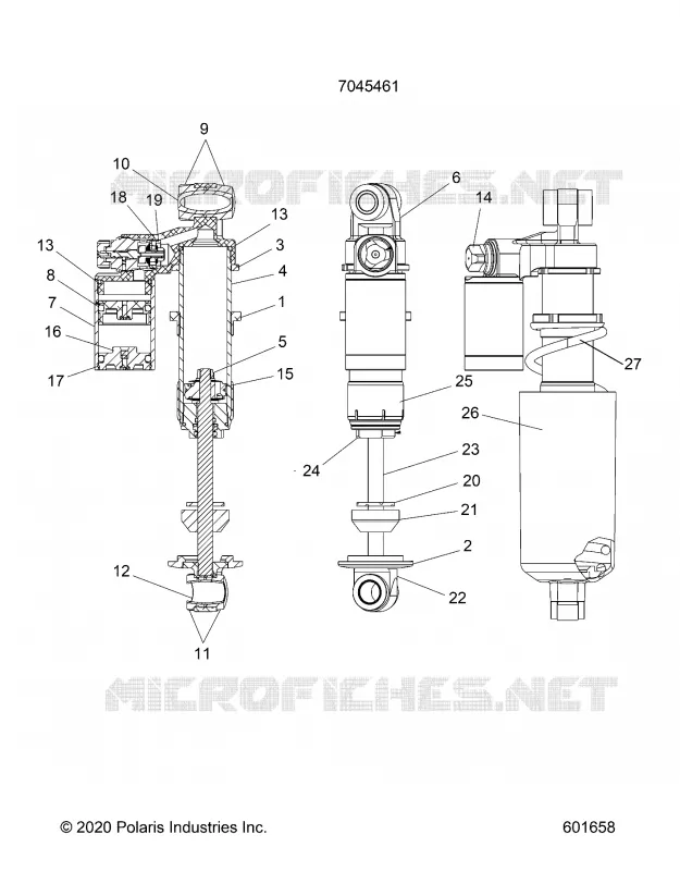 SUSPENSION, AMORTISSEUR AVANT TRACK