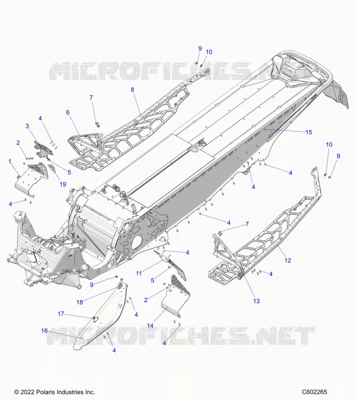 CHASSIS, PROTECTION D'EMBRAYAGE, FOOTRESTS, AND RUNNINGBOARDS