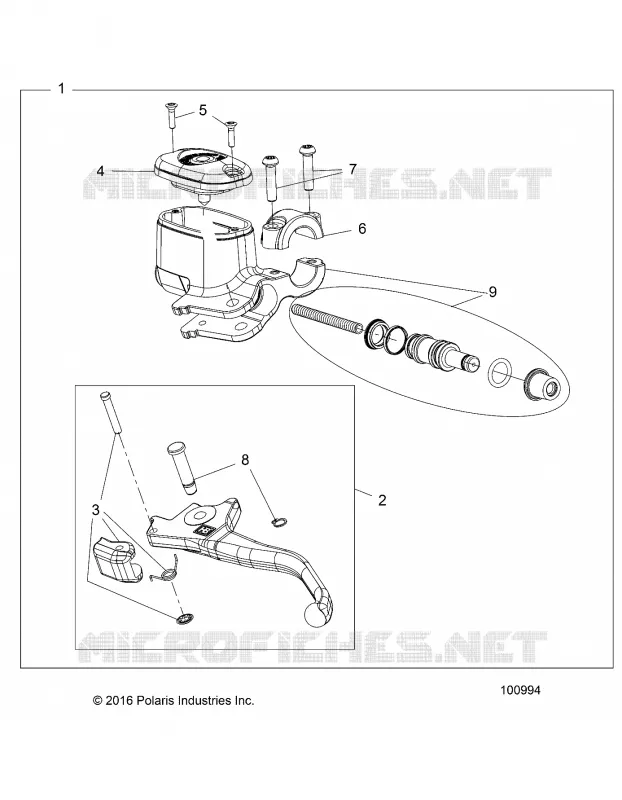 BRAKES, FRONT BRAKE LEVER AND MAITRE CYLINDRE
