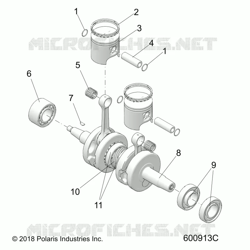 MOTEUR, PISTON AND CRANKSHAFT