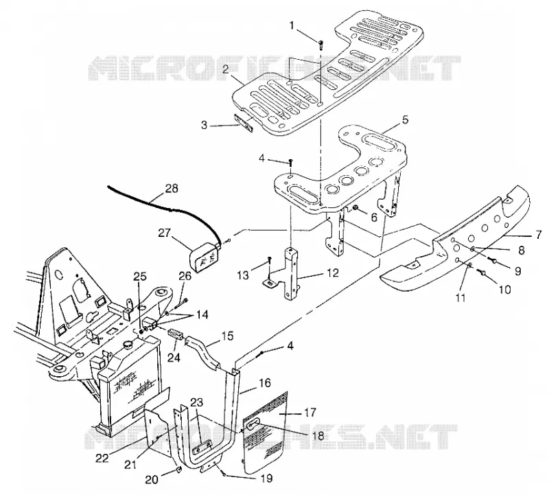 FIXATION PORTE BAGAGES ET PARE CHOCS AVANT  SPORTSMAN 500 W97CH50A (4939993999A010)