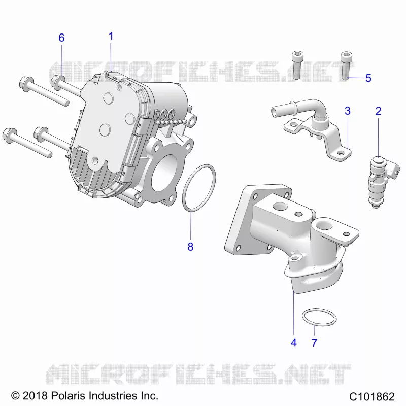 ENGINE, CORPS DE PAPILON AND FUEL RAIL