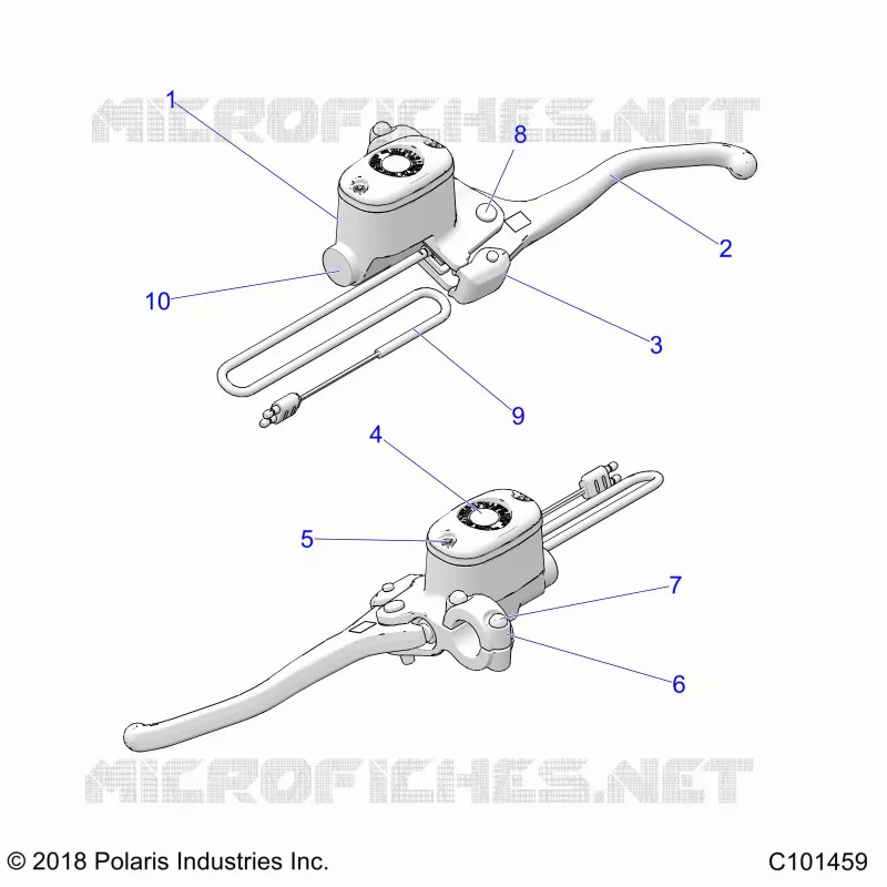 FREIN AVANT BRAKE LEVER AND MASTER CYLINDER