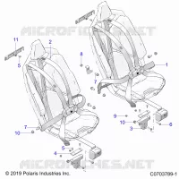 SIEGE BELT MOUNTING, FRONT, 6 POINT