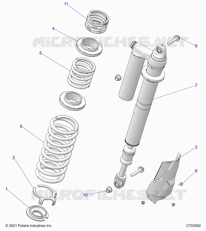 SUSPENSION, REAR SUPPORT AMORTISSEUR 