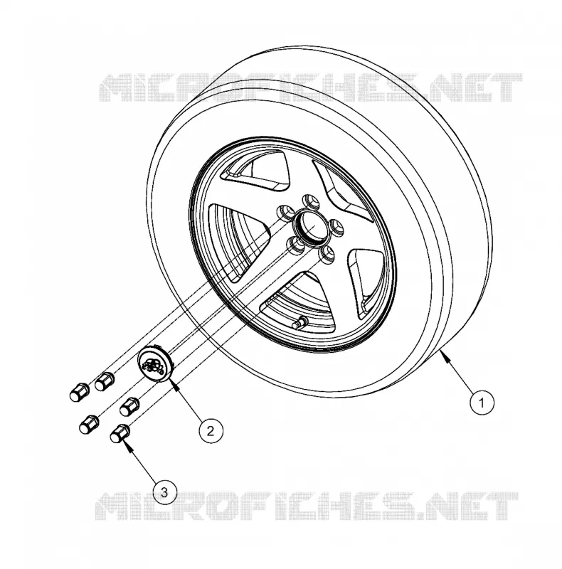 ROUES, OPTIONS, ROUE, 14 INCH POLISHED ALUMINUM 5 BOLT