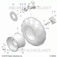 ROUES, REAR TIRE AND BRAKE DISC