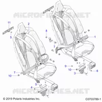 SIEGE BELT MOUNTING, FRONT, 6 POINT
