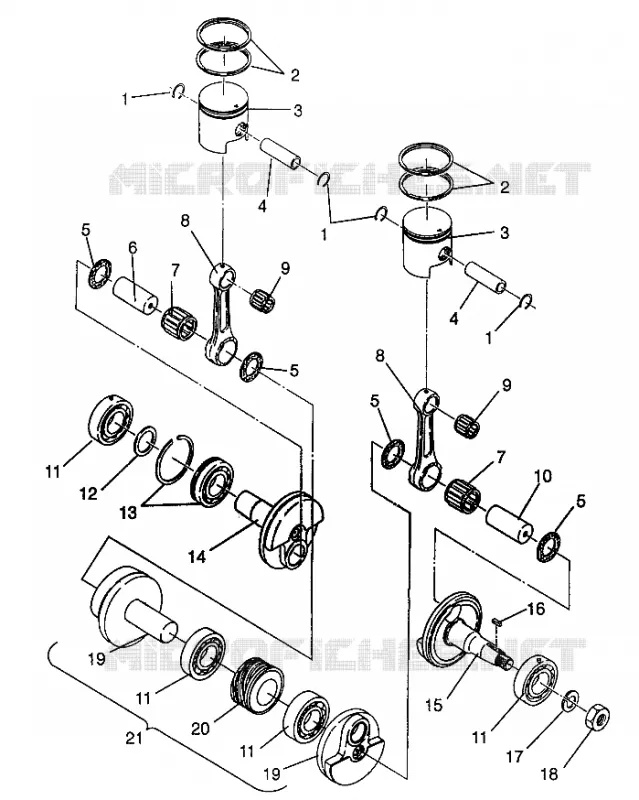 PISTON ET VILEBREQUIN TRAIL 0972761, EUROPEAN TRAIL E972761,  TRAIL TOURING (4938313831D003)