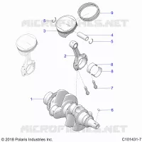 ENGINE, VILEBREQUIN AND PISTON