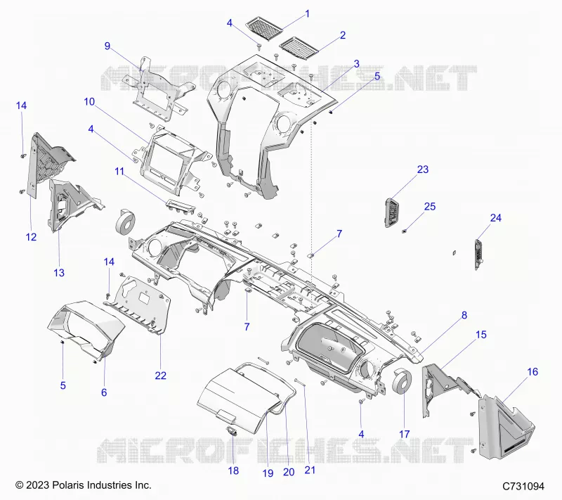 TABLEAU DE BORD, UPPER AND A-PILLERS
