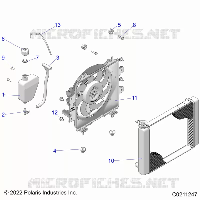 ENGINE, SYSTÃˆME DE REFROIDISSEMENT, RADIATOR, FAN & OVERFLOW BOTTLE