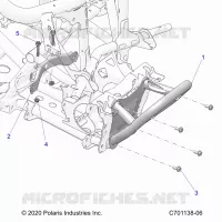 CHASSIS, FRONT GEARCASE AND SUPPORT PARE CHOCS 