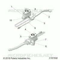 BRAKES, FRONT BRAKE LEVER AND MAITRE CYLINDRE