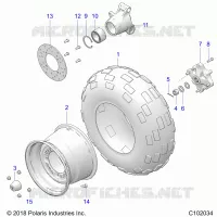 ROUES, REAR TIRE AND BRAKE DISC