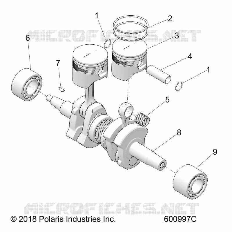ENGINE, PISTON AND CRANKSHAFT