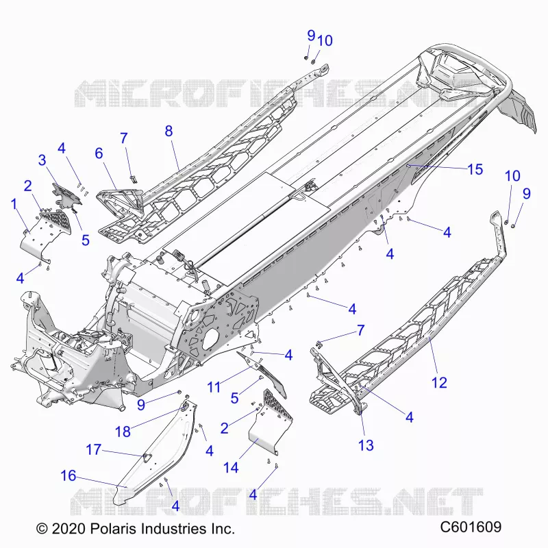 CHASSIS, PROTECTION D'EMBRAYAGE, FOOTRESTS, AND RUNNINGBOARDS