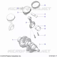 ENGINE, VILEBREQUIN AND PISTON