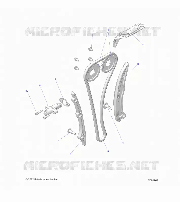 ENGINE, CAMCHAINE, SPROCKETS AND TENSIONER
