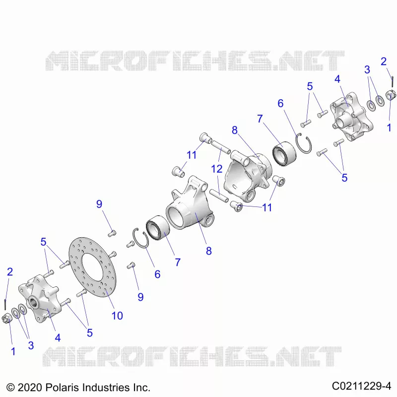 SUSPENSION ARRIERE HUBS, CARRIER AND BRAKE DISC