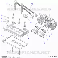 ENGINE, THROTTLE BODY AND COUVERCLE SOUPAPE