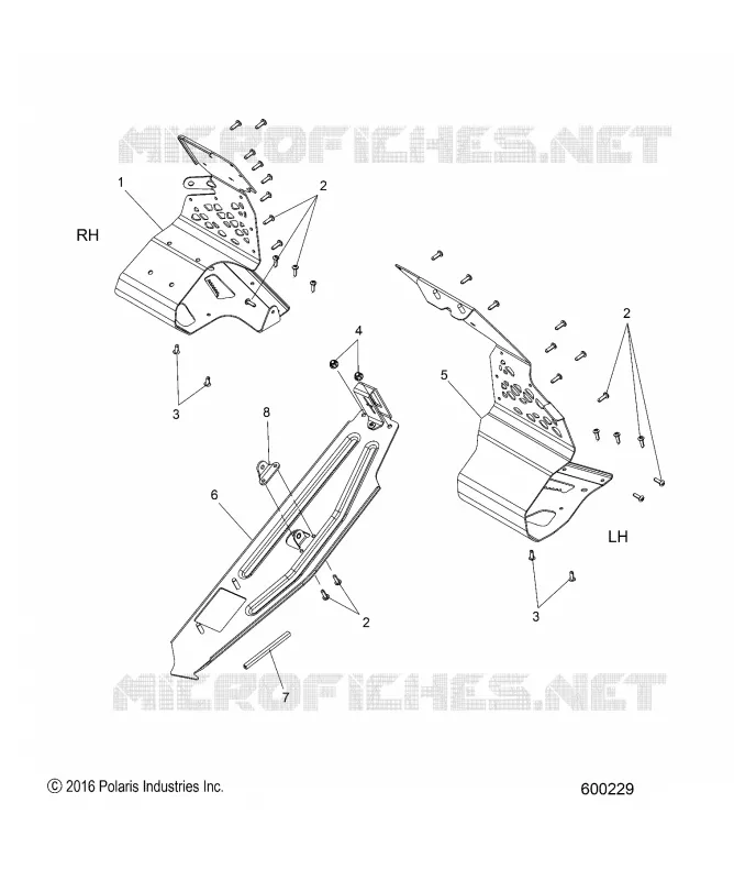 CHASSIS, PROTECTION D'EMBRAYAGE AND FOOTRESTS