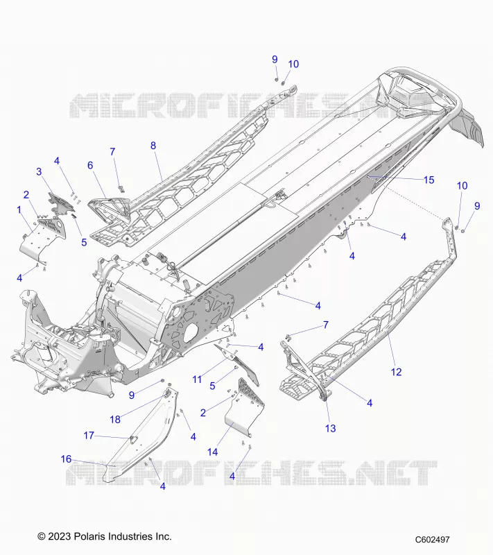 CHASSIS, PROTECTION D'EMBRAYAGE, FOOTRESTS, AND RUNNINGBOARDS