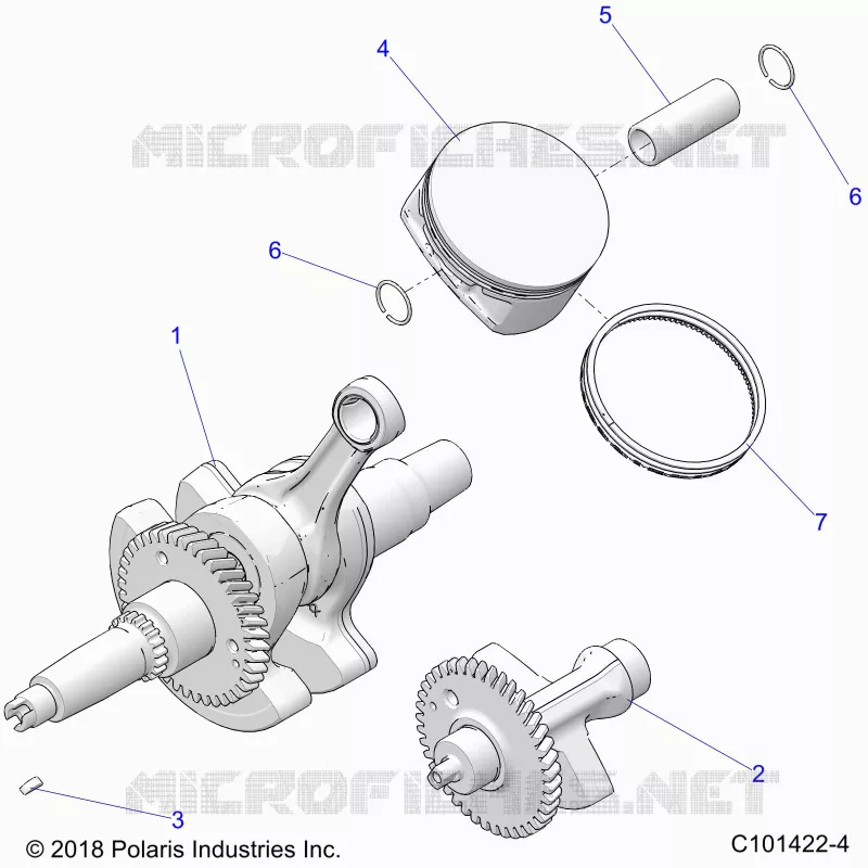 ENGINE, VILEBREQUIN, PISTON AND BALANCE SHAFT