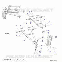 SUSPENSION AVANT, CONTROL ARMS AND SPINDLE
