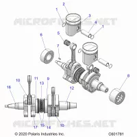 ENGINE, PISTON AND VILEBREQUIN