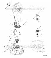 ENGINE, COOLING SYSTEM AND POMPE A EAU