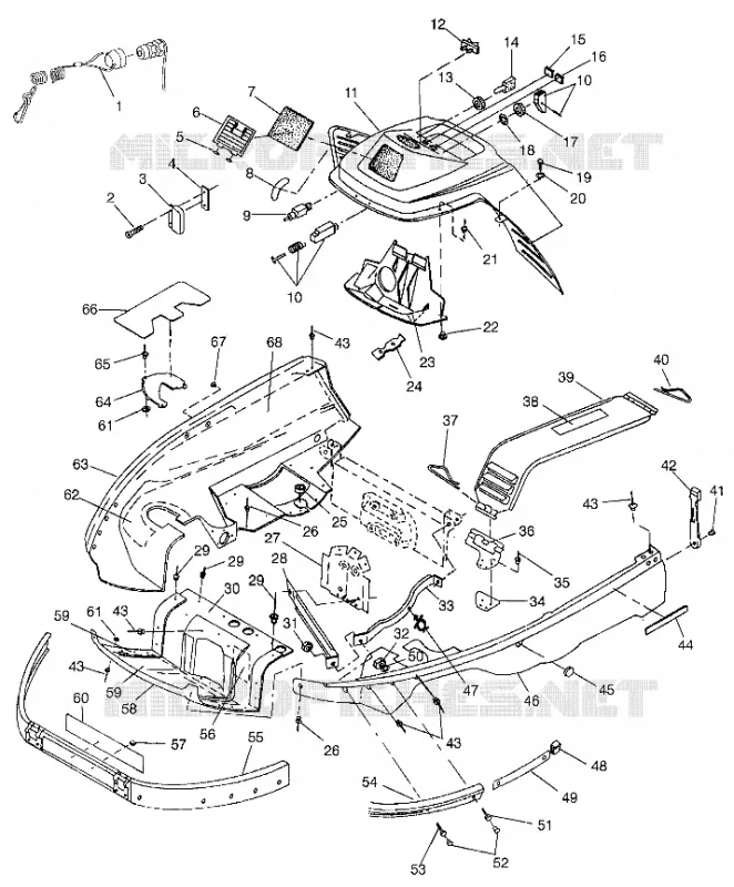 CARROSSERIE AVANT LITE TOURING 0983133 and EUROPEAN LITE TOURNG E983133 (4941934193A007)