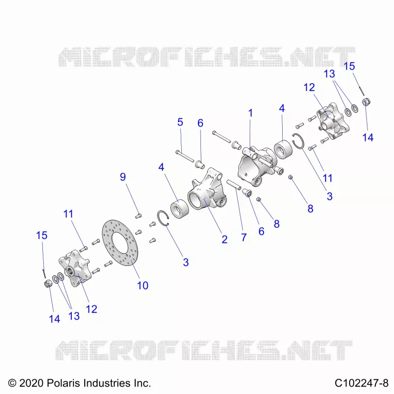 SUSPENSION ARRIERE HUBS, CARRIER AND BRAKE DISC