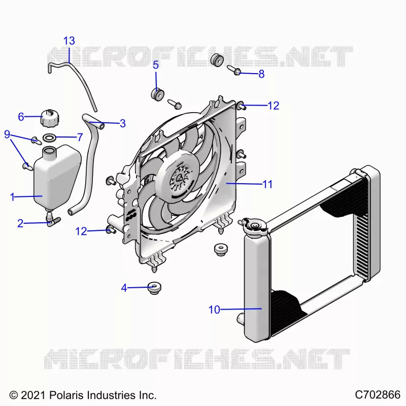 ENGINE, SYSTÃˆME DE REFROIDISSEMENT, RADIATOR, FAN & OVERFLOW BOTTLE