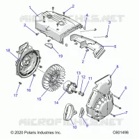 ENGINE, BLOWER HOUSING AND LANCEUR