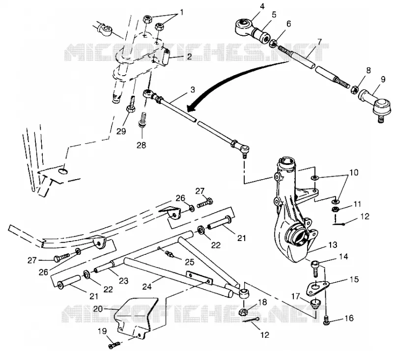 TRIANGLES SUSPENSIONS  Scrambler 400 W98BC38C (4947254725B008)