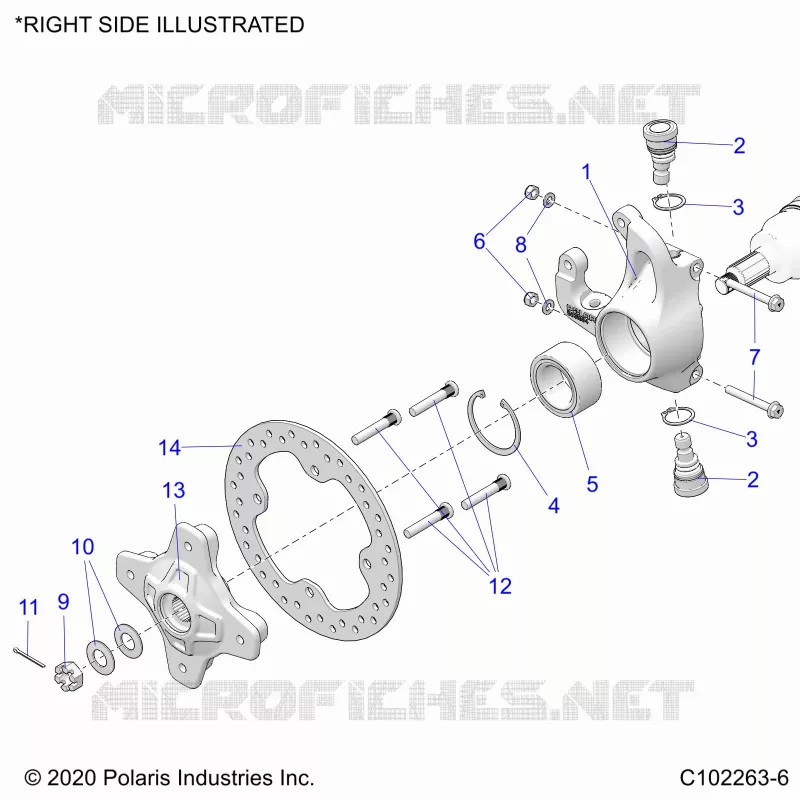 SUSPENSION AVANT HUB, KNUCKLE AND BRAKE DISC