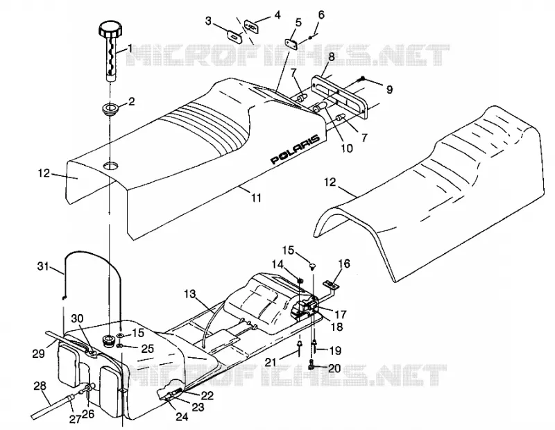 SIEGE ET RESERVOIR 500 0972764, EUROPEAN 500 E972764, 500 SKS 0972564, EUROP (4938393839A010)